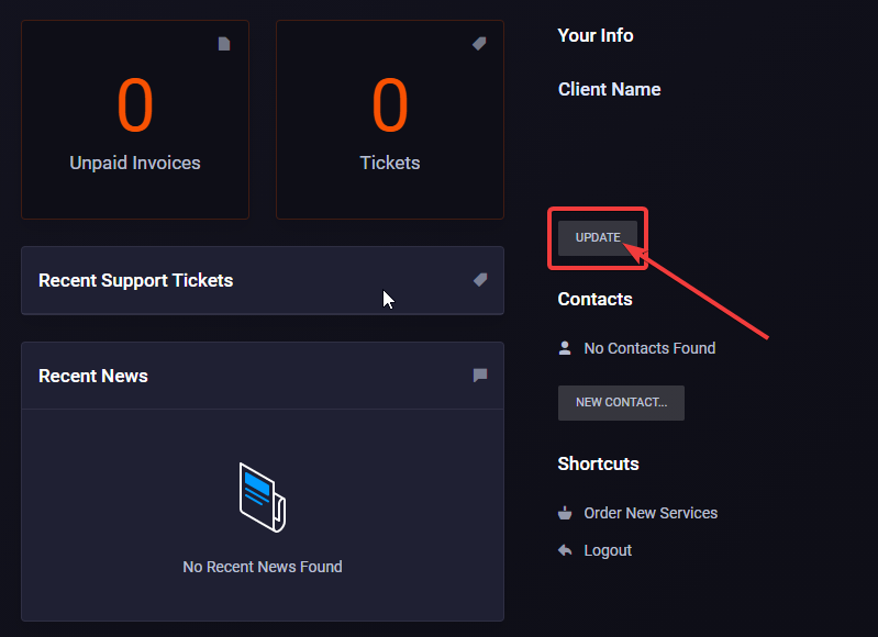 Billing Portal login and registration page