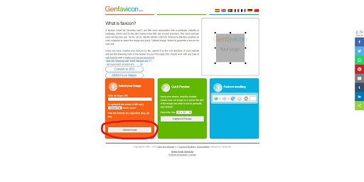 Image editor with URL and file upload controls